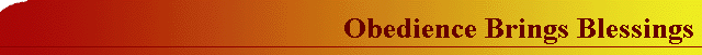 Obedience Brings Blessings